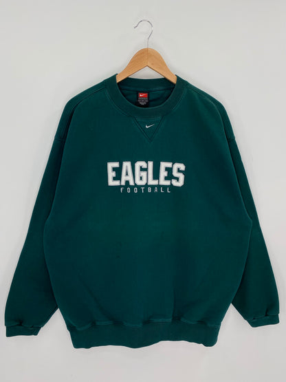 00' NIKE PHILADELPHIA EAGLES Size L Vintage NFL Sweat-Shirt / K8543