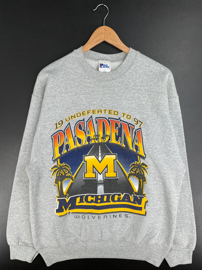 1997 MICHIGAN WOLVERINES Made in USA Size L Vintage College Sweat-Shirt / E1562S