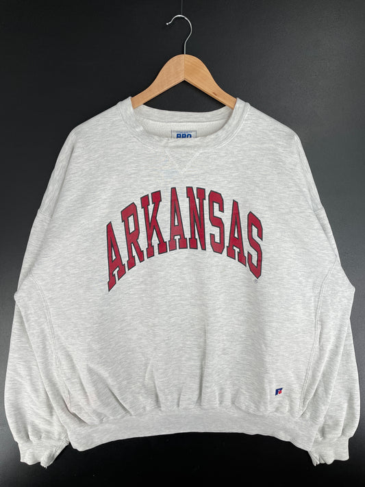 90's RUSSELL PRO COTTON x ARKANSAS Made in USA Size XXL Vintage College Sweat-shirt / E2774S