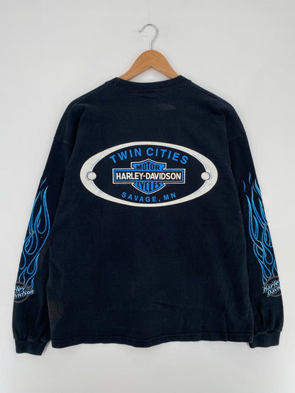 90’s HARLEY DAVIDSON Made in USA Size XL Vintage Long Sleeve T-Shirt / E523