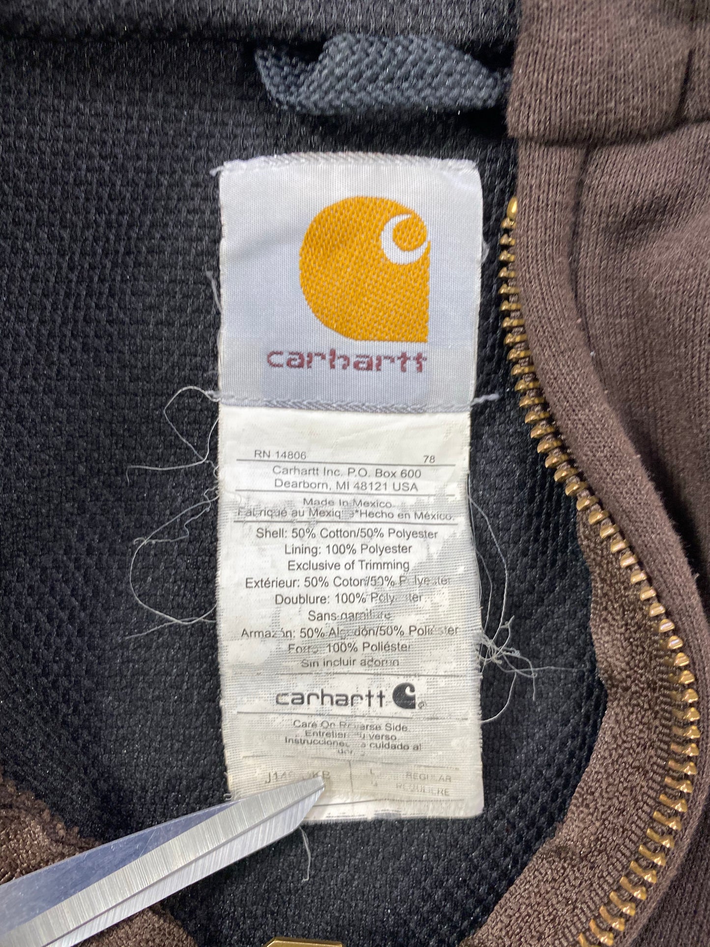 Vintage Carhartt Size L Vintage Zip-up Heavy Sweat-Shirt  / 6013