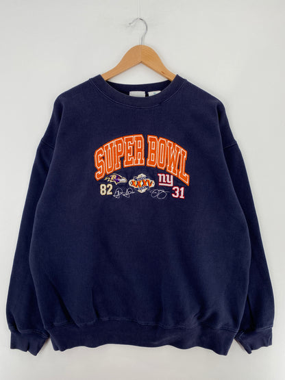 Vintage SUPER BOWL XXXV NEW YORK GIANTS x BALTIMORE RAVENS Size XL NFL Sweat shirt / E2856S