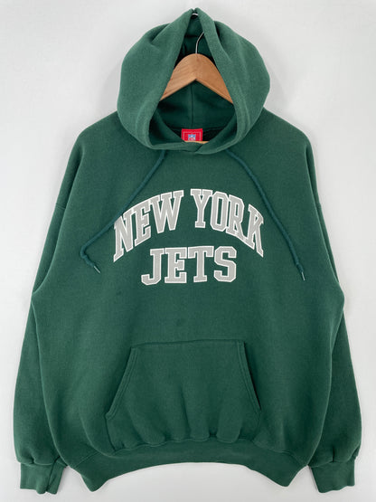 Vintage NEW YORK JETS Size L NFL Hoodie Sweat-Shirt / A9618