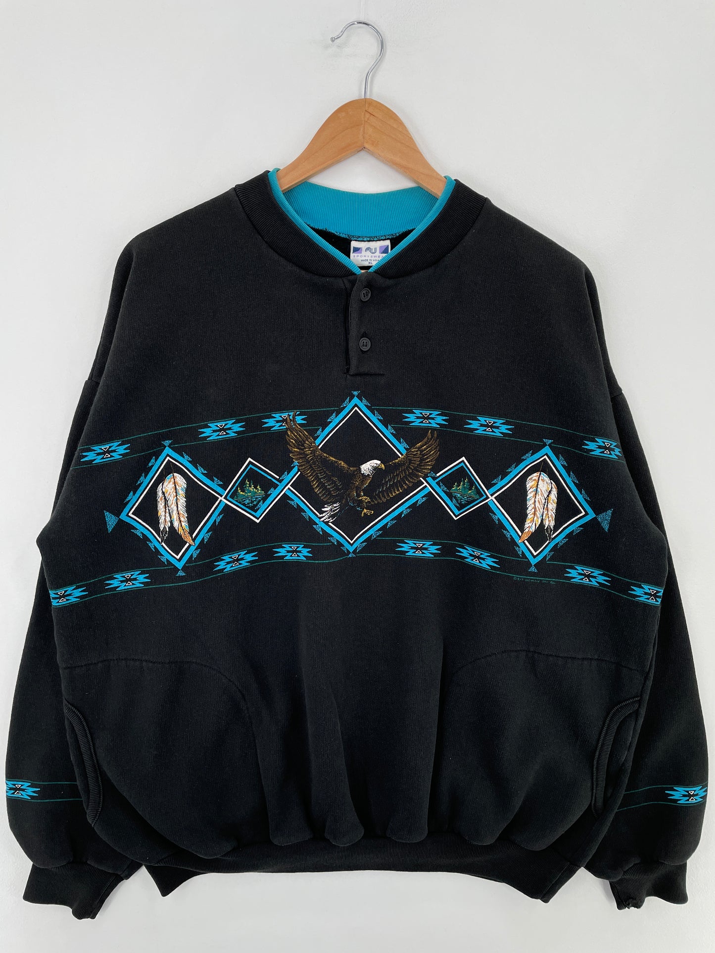 90's EAGLE Made in USA Size XL Vintage Animal Sweat-Shirt / E1372S