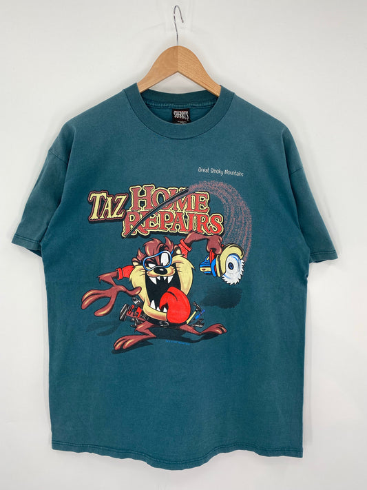 1997 LOONEY TUNES TAZ Made in USA Size L Vintage T-Shirts / K9295
