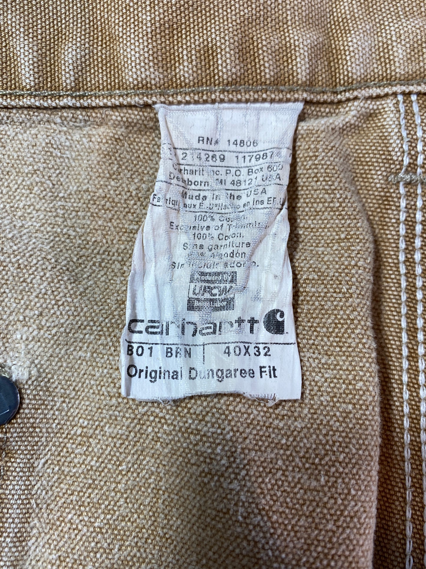 Vintage CARHARTT Made in USA Size W39xL30 Double Knee Pants / A6624