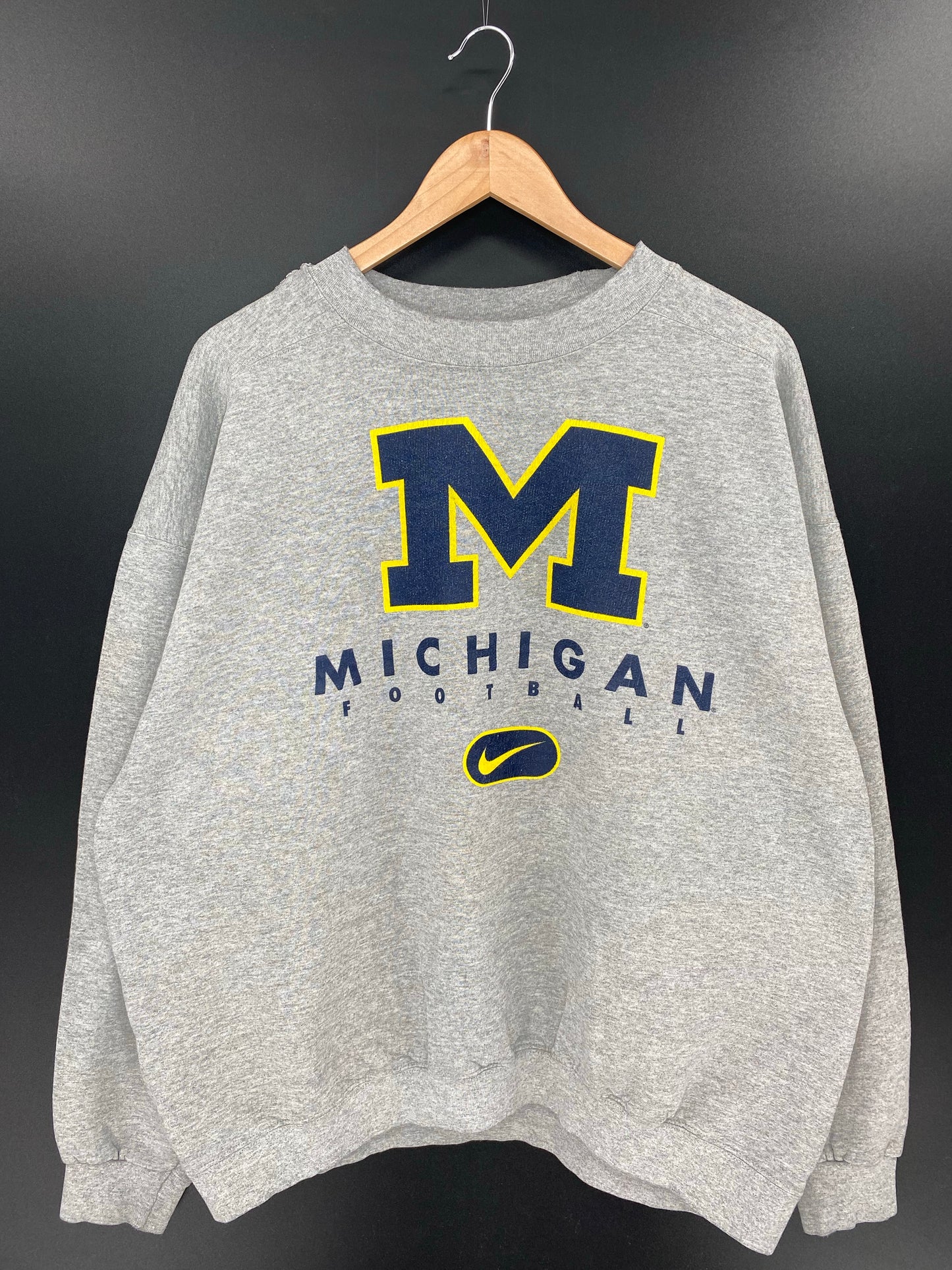 90's NIKE MICHIGAN FOOTBALL  Made in USA Size XL Vintage College Sweat shirt / K7538