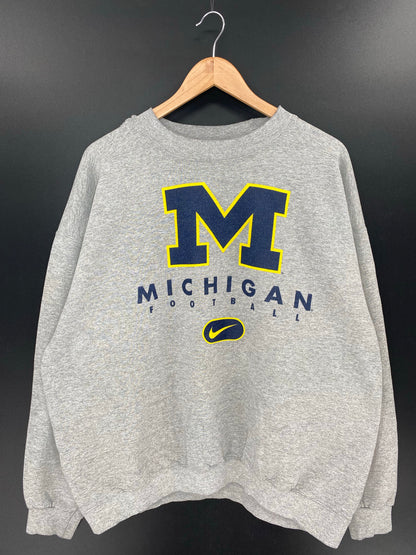 90's NIKE MICHIGAN FOOTBALL  Made in USA Size XL Vintage College Sweat shirt / K7538