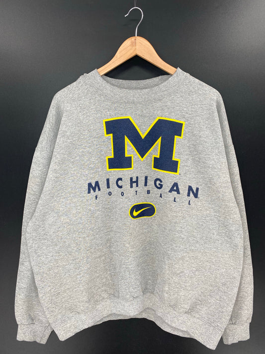 90's NIKE MICHIGAN FOOTBALL  Made in USA Size XL Vintage College Sweat shirt / K7538