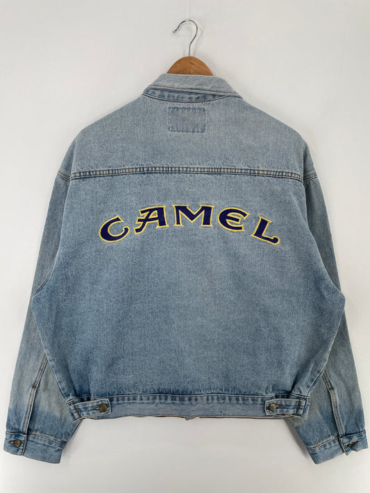 90's CAMEL Made in USA Size XL Vintage Denim Jacket / A9756