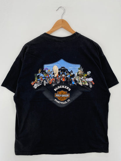 2000 HARLEY DAVIDSON PENNSYLVANIA x LOONEY TUNES Size XL Vintage T-shirt / A7919