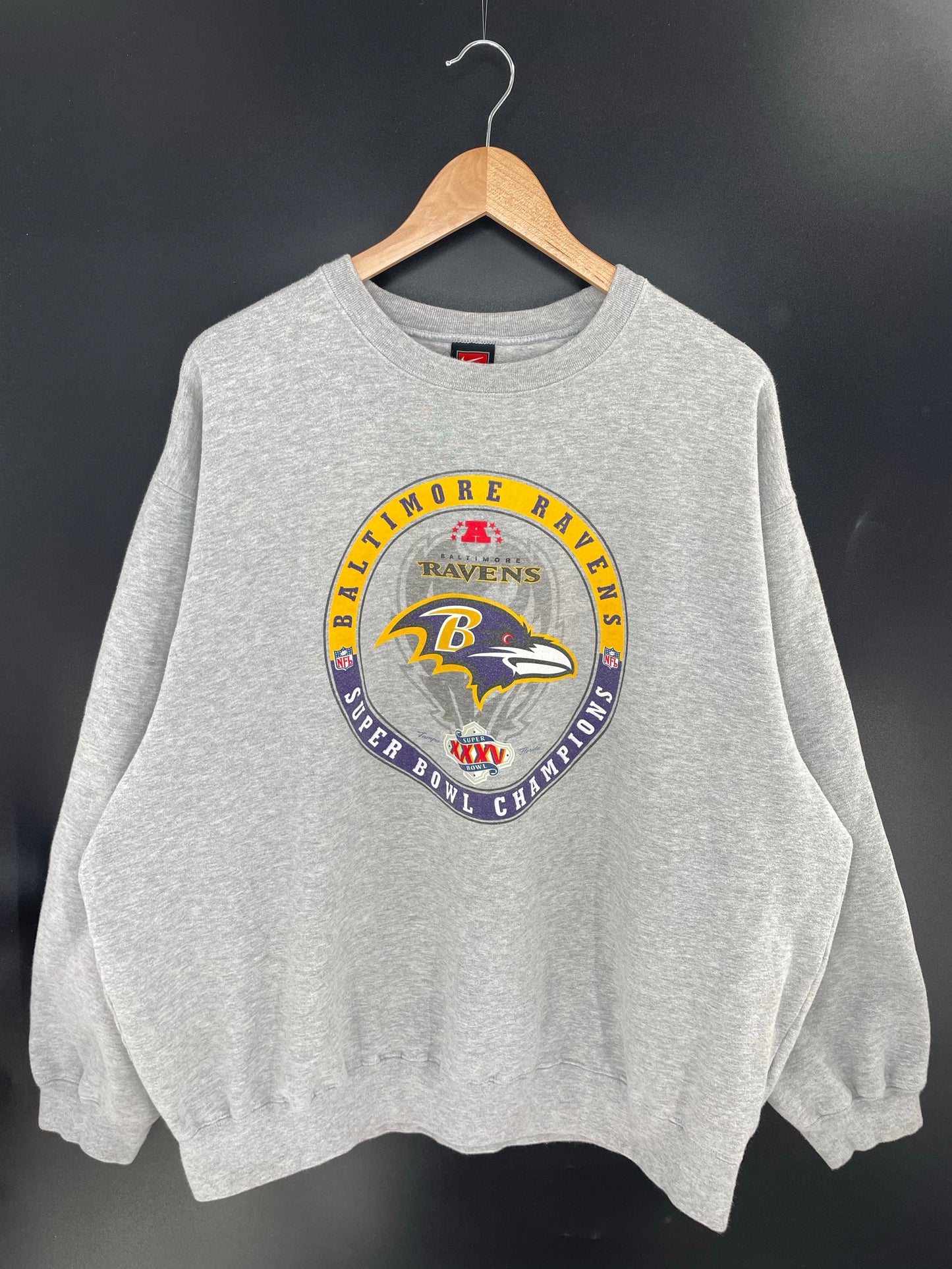 2001 NIKE BALTIMORE RAVENS Size XXL Vintage NFL Sweat shirt / K7966