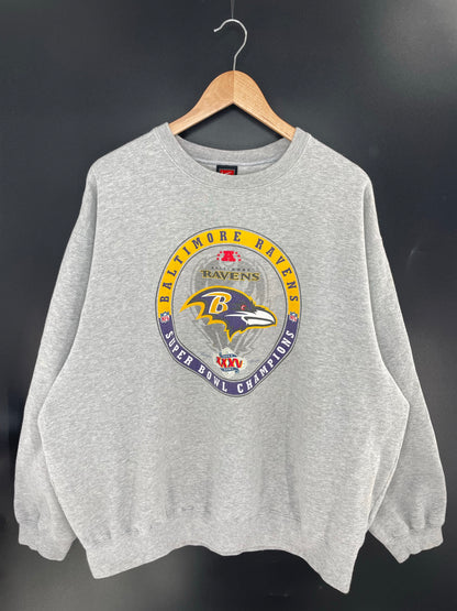 2001 NIKE BALTIMORE RAVENS Size XXL Vintage NFL Sweat shirt / K7966