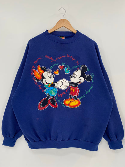 90’s DISNEY MICKEY AND MINNIE Made in USA Size XXXL Vintage Sweat-shirt / K6446