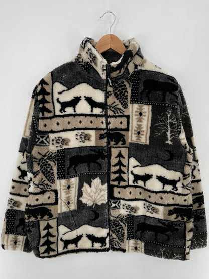 Vintage BLACK MOUNTAIN Size M Zip Up Fleece Jacket / E816