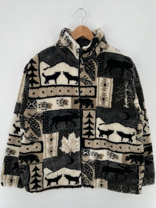 Vintage BLACK MOUNTAIN Size M Zip Up Fleece Jacket / E816