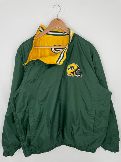 Vintage GREEN BAY PACKERS Size XL NFL Reversible Nylon Jacket  / K8376