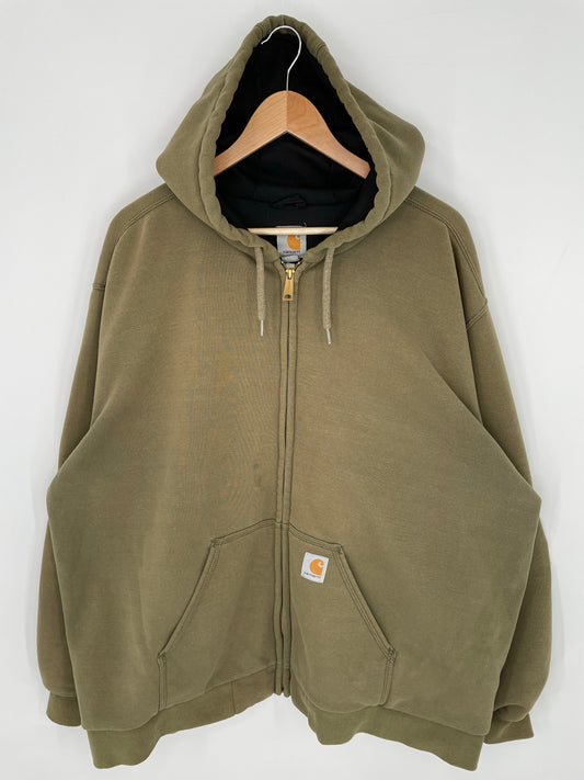 Vintage CARHARTT Double Face Size XXL Zip-up Hoodie Sweat-Shirt / K9429