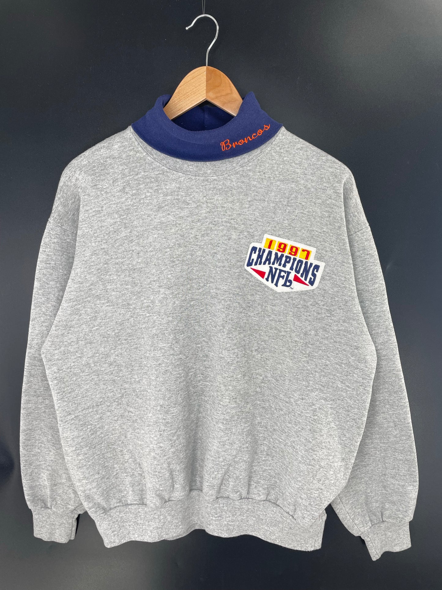 1997 DENVER BRONCOS Made in USA Size L Vintage NFL Sweat-Shirts/ K8769