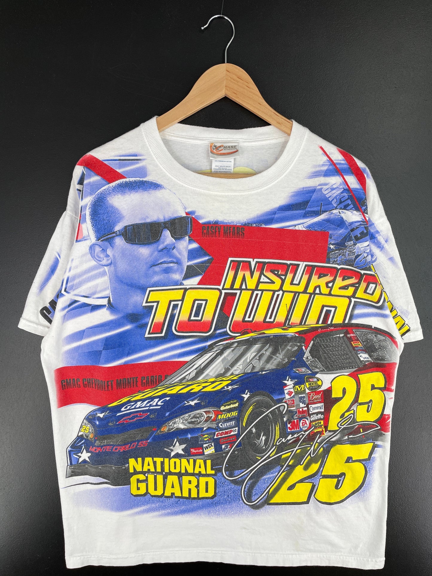 2007 NASCAR x GASEY MEARS Size L Vintage Racing T-Shirt / E6424T