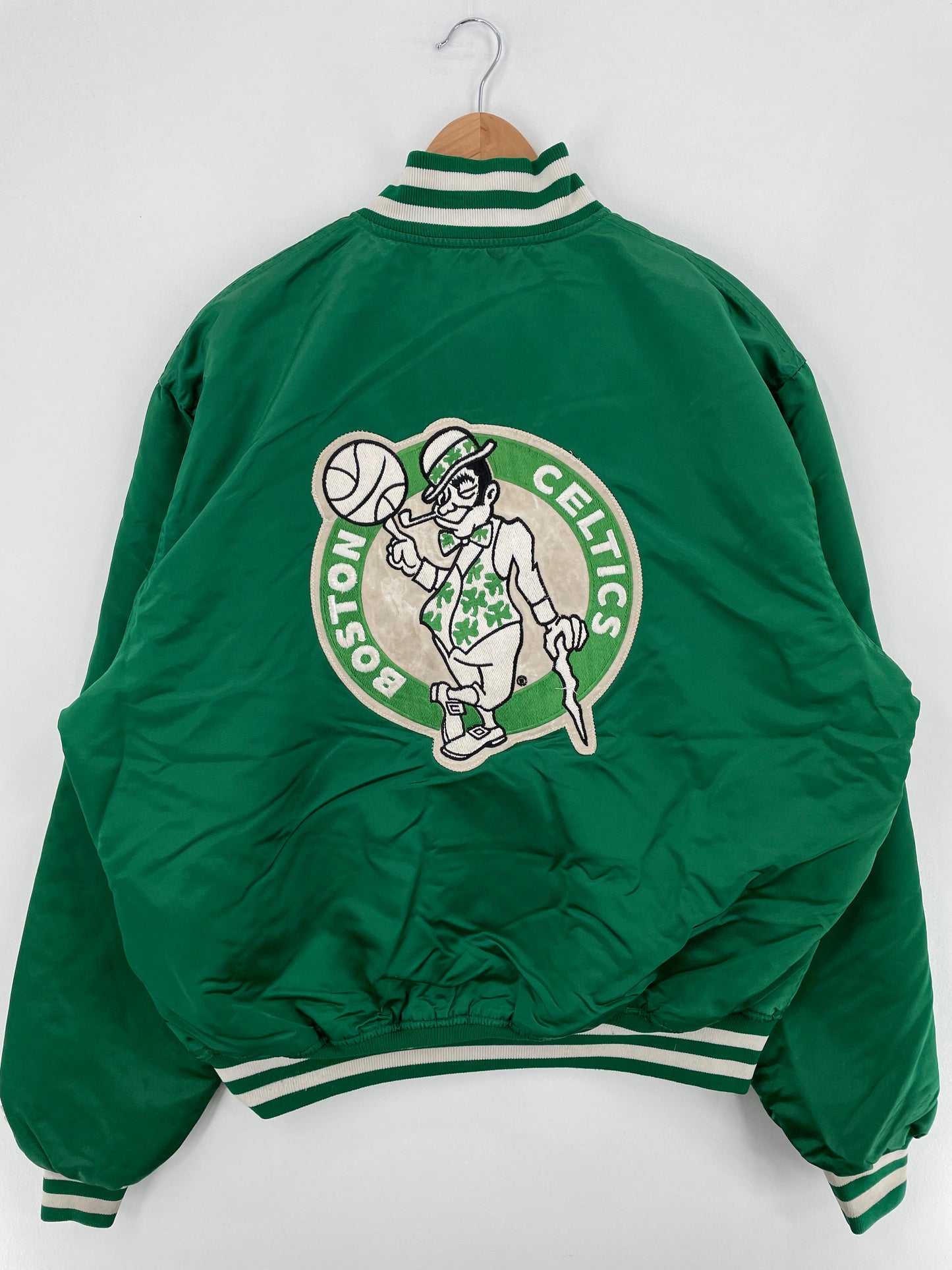 90's STARTER x BOSTON CELTICS Made in USA Size XL Vintage NBA Nylon Padded Jacket / E863