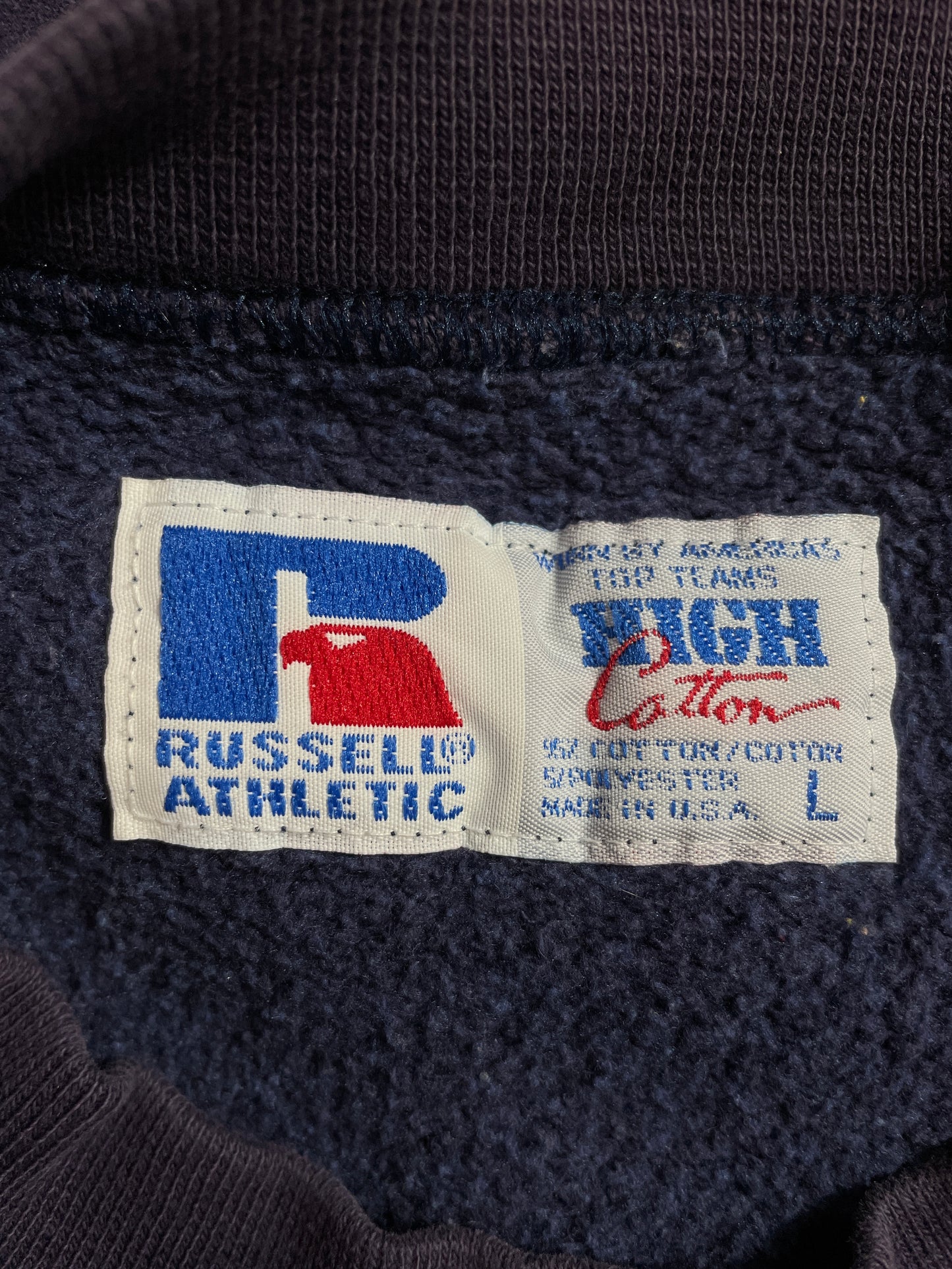 90's RUSSELL x DELTA SIGMA PHI Made in USA Size L Vintage College Sweat-shirt / E2691S