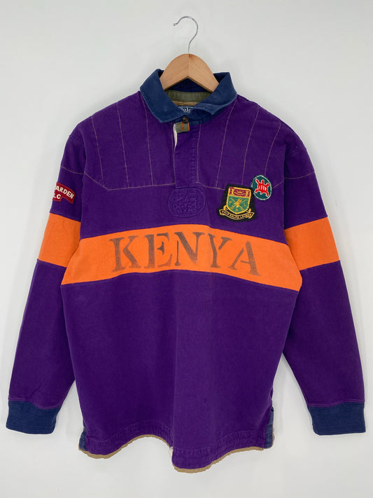 90's POLO RALPH LAUREN KENYA Size L Vintage Rugby-Shirt / K9510