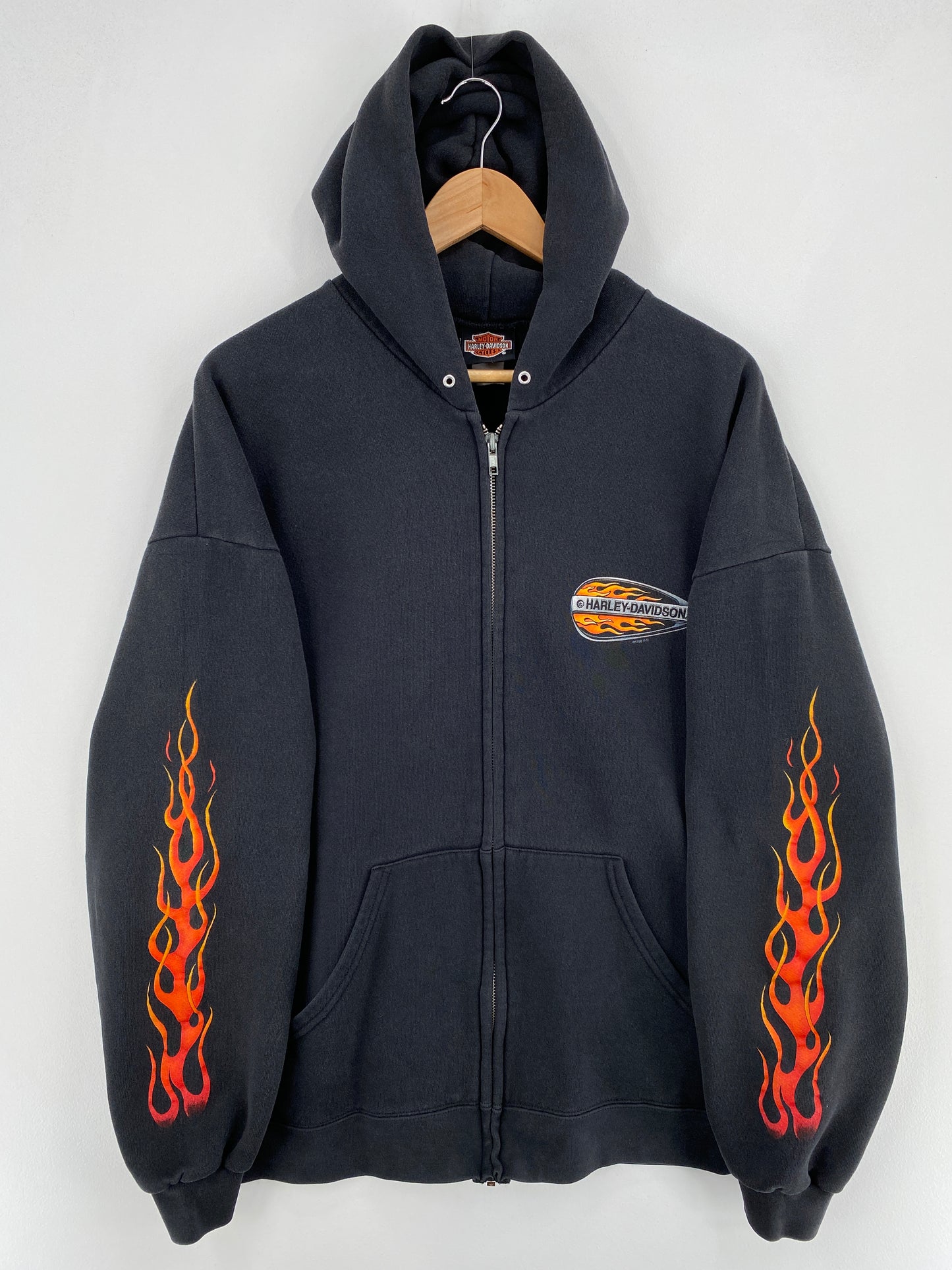 1999 HARLEY DAVIDSON Approx. Size XL Vintage Zip Up Hoodie Sweat-Shirt / E1042