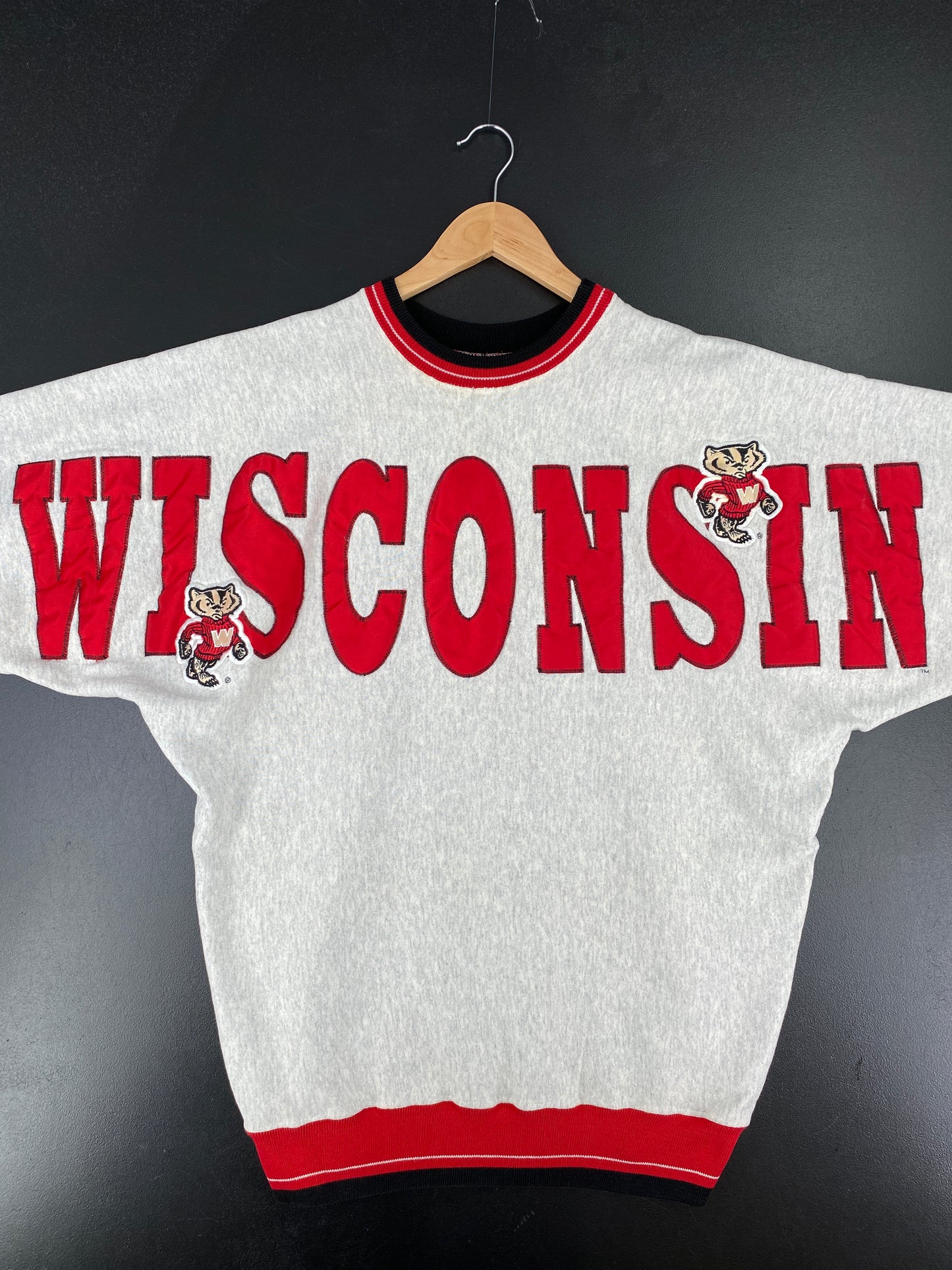 90's WISCONSIN Made in USA Size M Vintage College Sweat-shirt / A4910