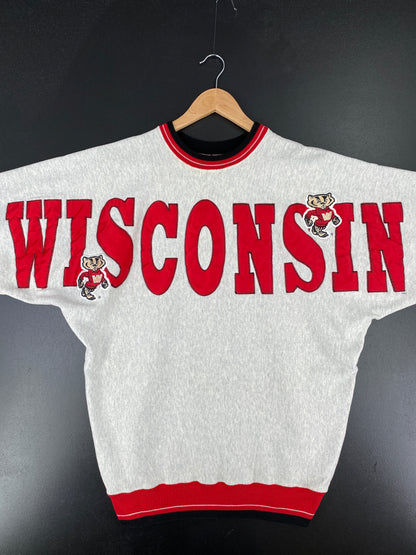 90's WISCONSIN Made in USA Size M Vintage College Sweat-shirt / A4910