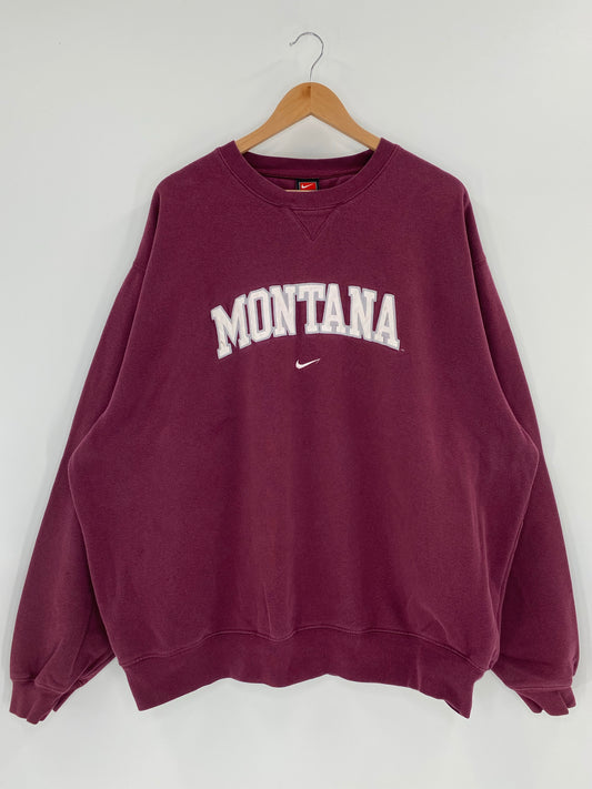 00' NIKE UNIVERSITY OF MONTANA Size XXL Vintage Sweat-Shirt / K4608