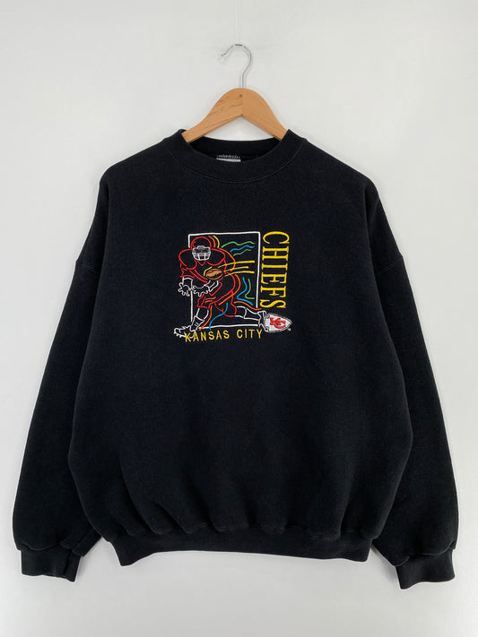 90’s KANSAS CITY CHIEFS Made in USA Size XL Vintage NFL Sweat-shirt / E5155S