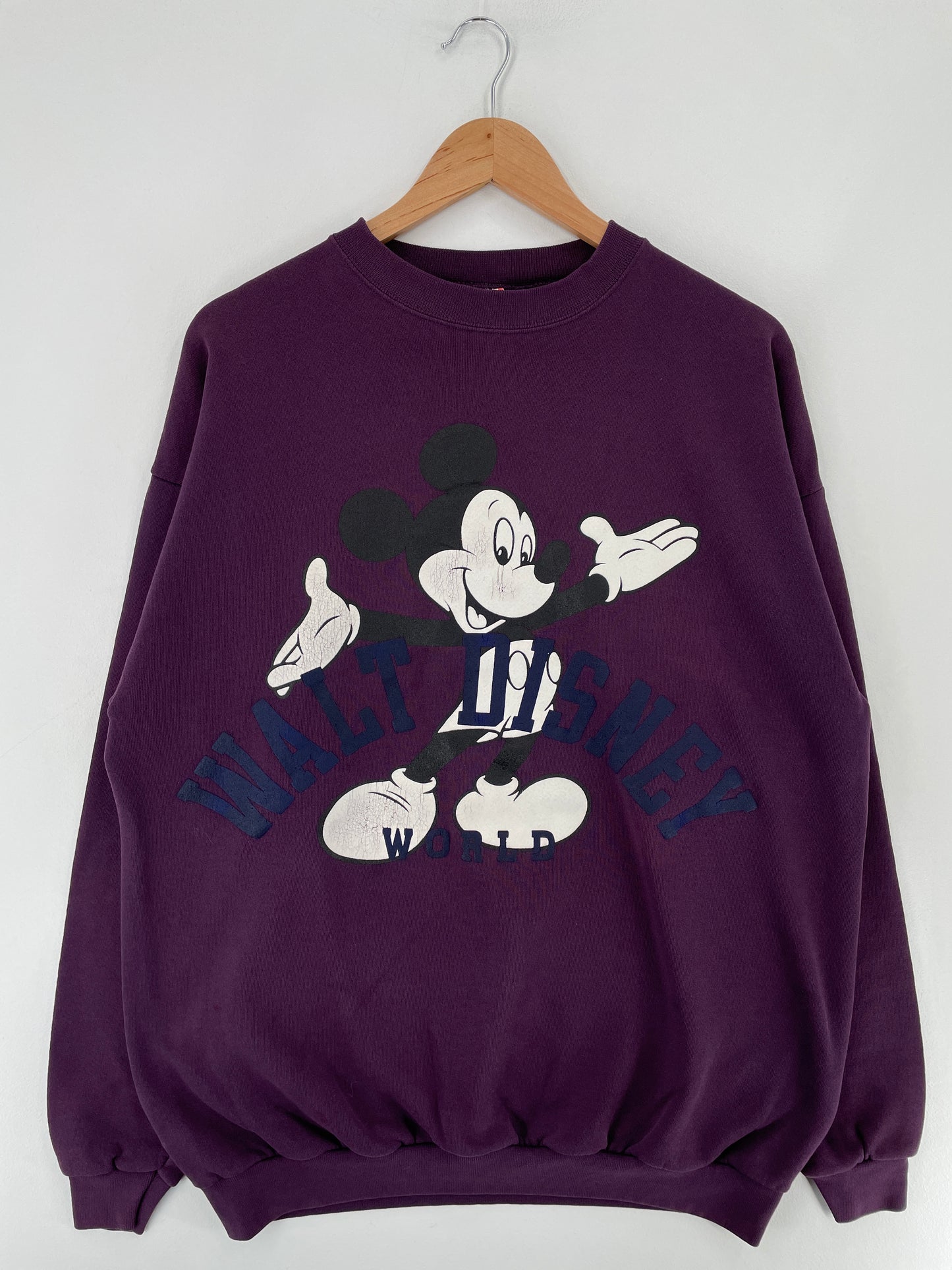 .90's DISNEY MICKEY Made in USA Size Approx.XL Vintage Sweat-Shirt / E6401S