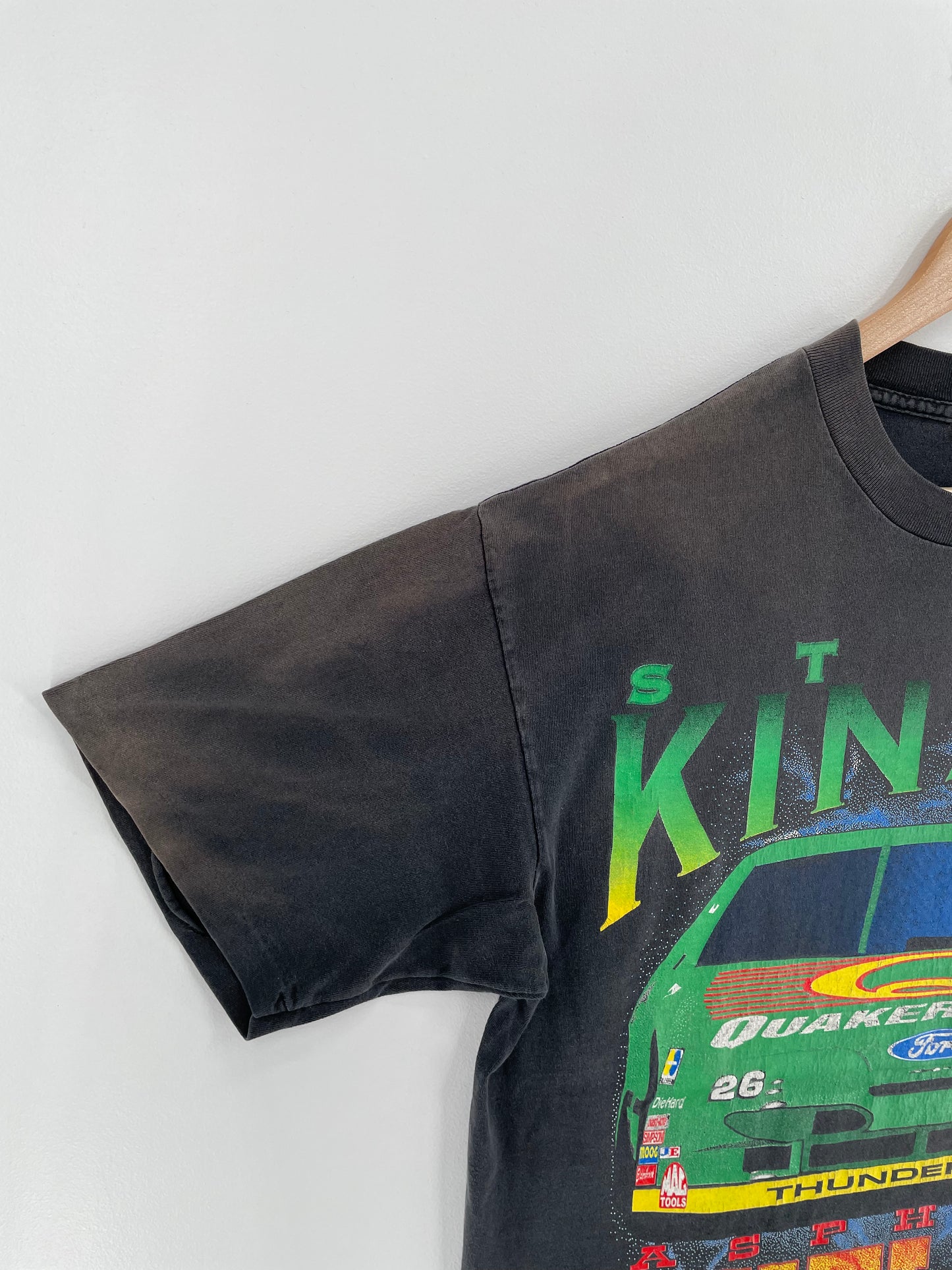 90’s NASCAR x STEVE KINSER Size No Tag (Approx.L-XL) Vintage racing T- Shirt / A1933
