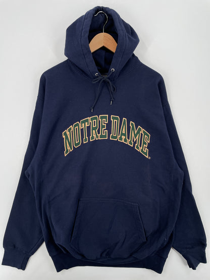 Vintage NOTRE DAME Size XL Vintage College Hoodie Sweat-Shirt / A6541