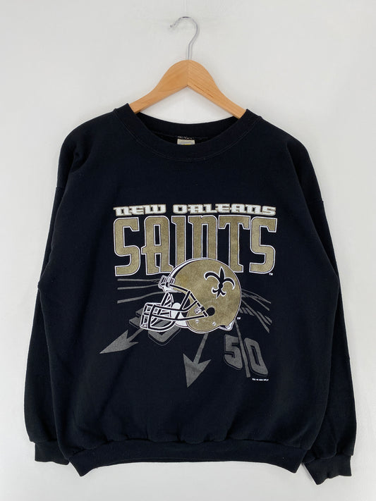 1994 NEW ORLEANS SAINTS Made in USA Size XL Vintage NFL Sweat-shirt / E6509S