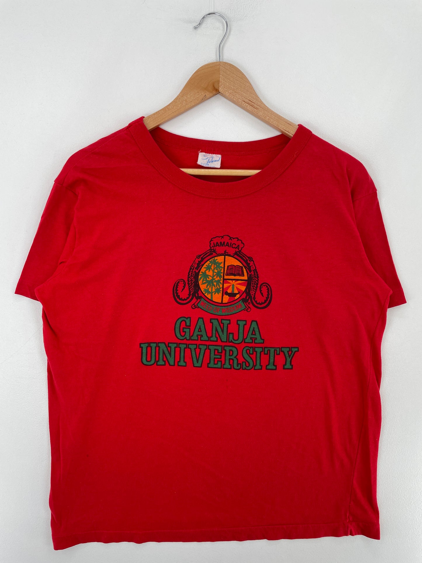 Vintage GANJA UNIVERSITY Size XL Vintage College T-Shirt / E4409T