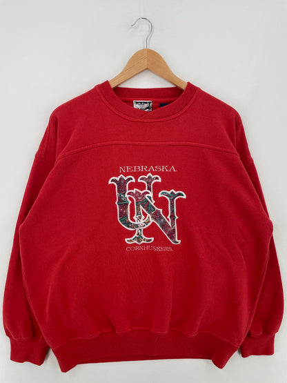 .Vintage NEBRASKA CORNHUSKERS Size L Vintage College Sweat-shirt / E1223