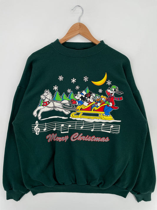 90's DISNEY CHRISTMAS Size XL Vintage Sweat-shirt / E665