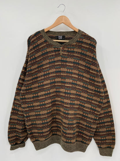 Vintage 3D COOGI-Style Made in USA Size XXL Knit Sweater / A7396