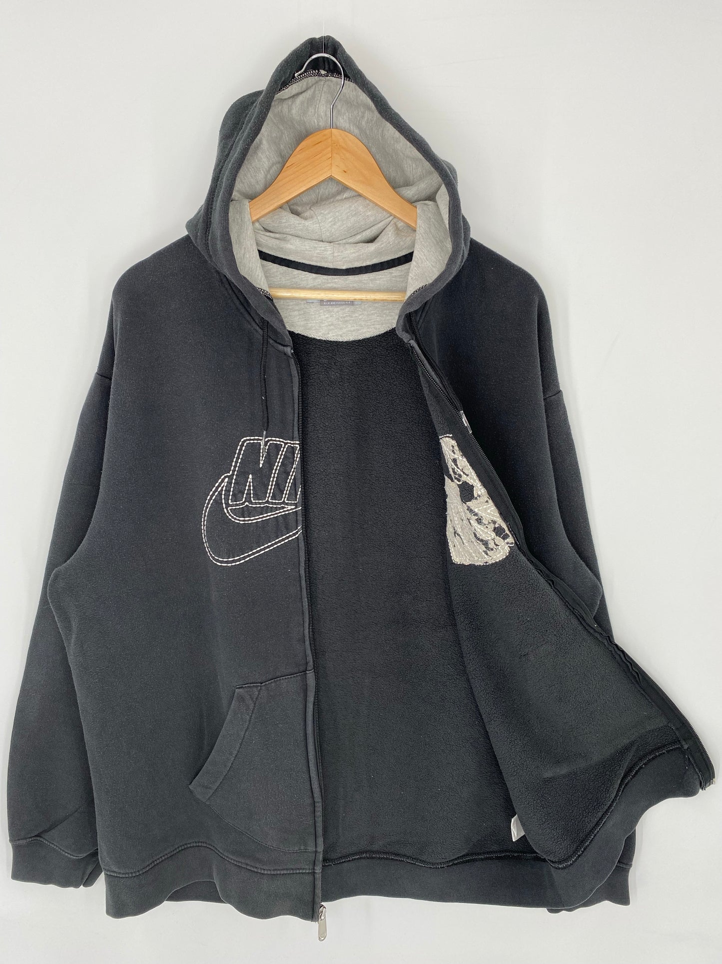 00’ NIKE Size XL Vintage Hoodie Zip-up Sweat-shirt / K8921