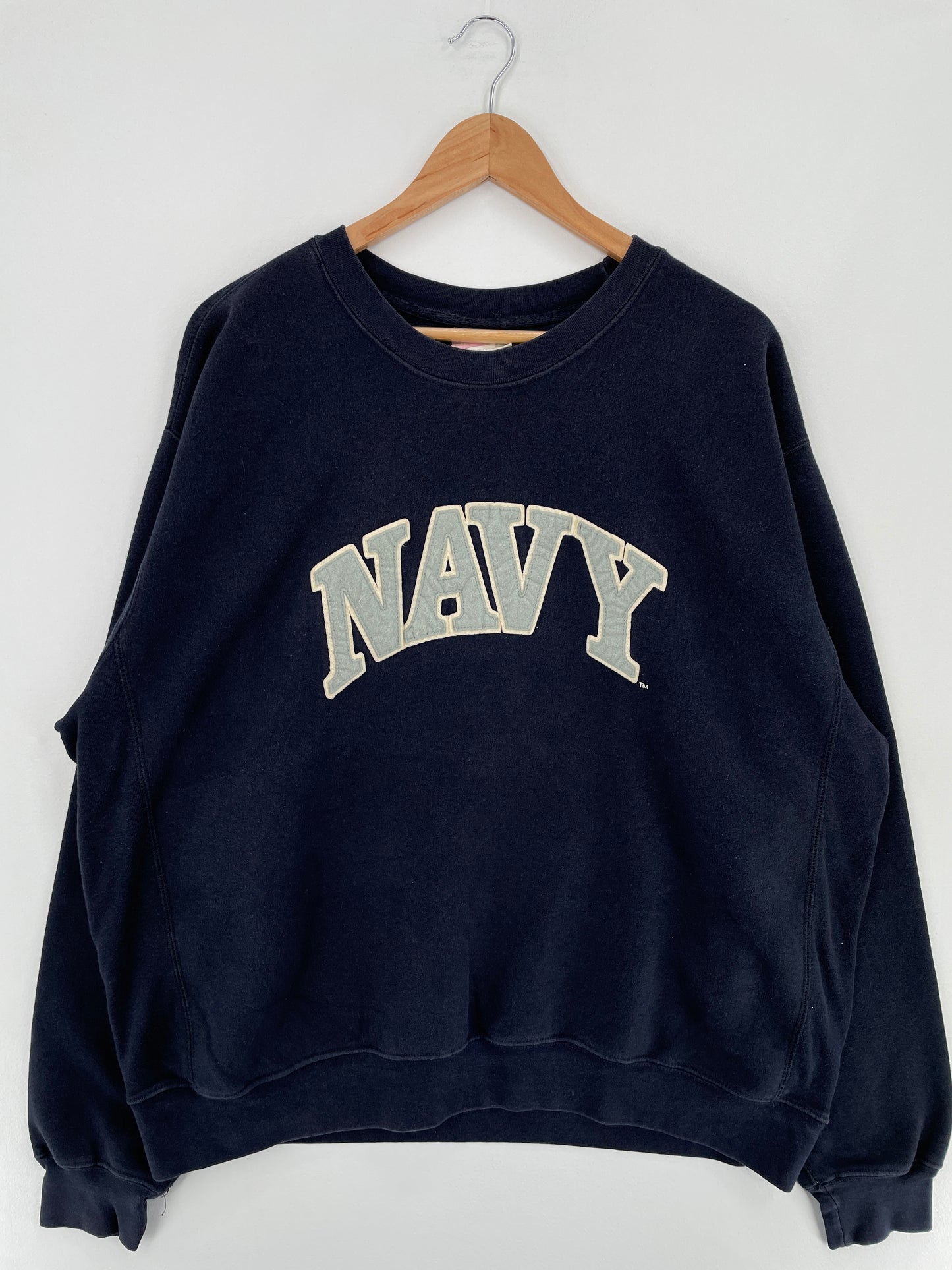 Vintage NAVY Size XL Vintage College Sweat-shirt / E669