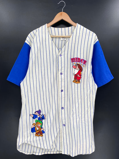 00' DISNEY SNOW WHITE SEVEN DWARFS Size XXL Vintage Baseball Button Up Shirts / K4427