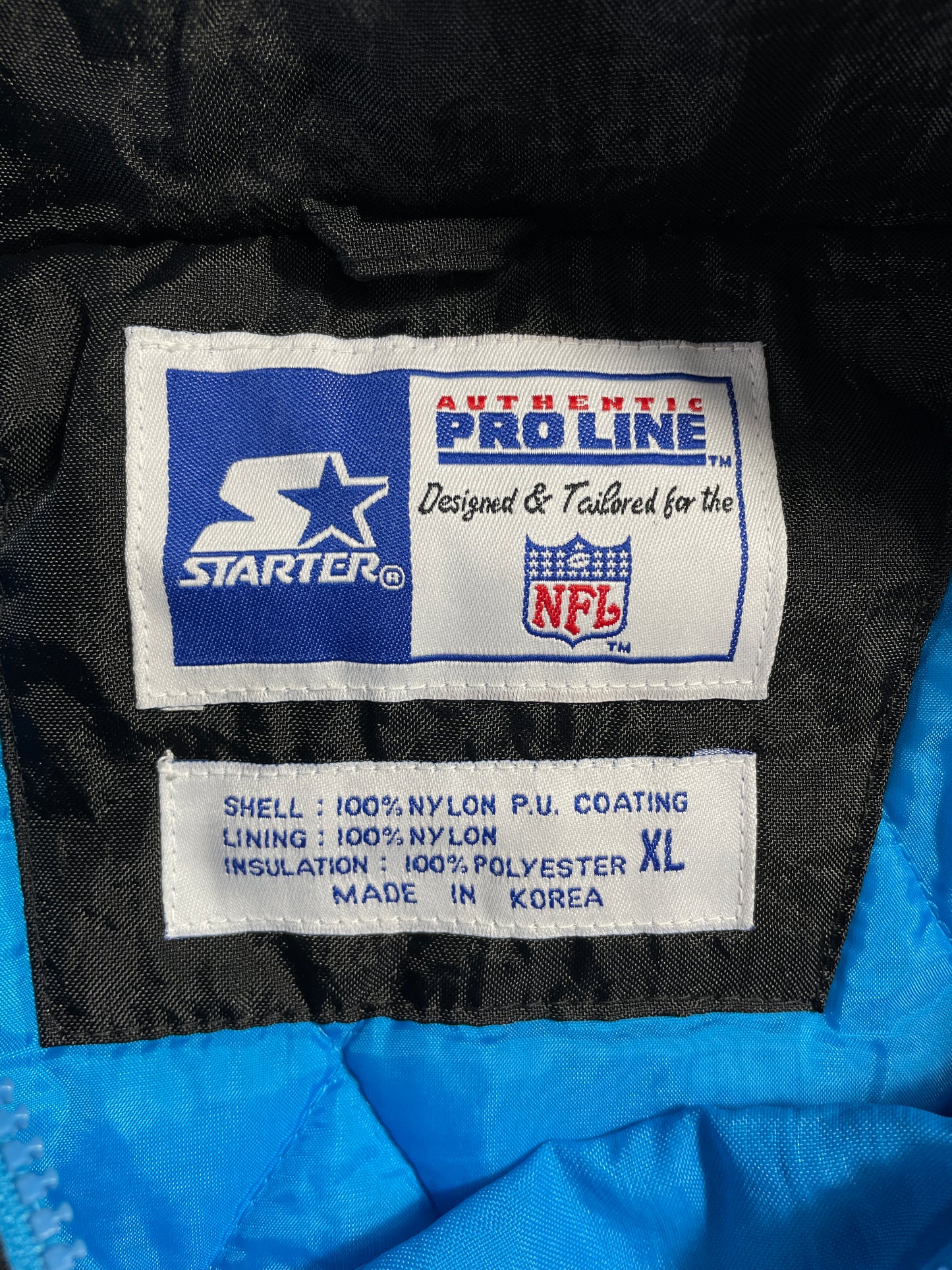 90’s STARTER x CAROLINA PANTHERS Size XL NFL Padded Nylon Jacket / A8277