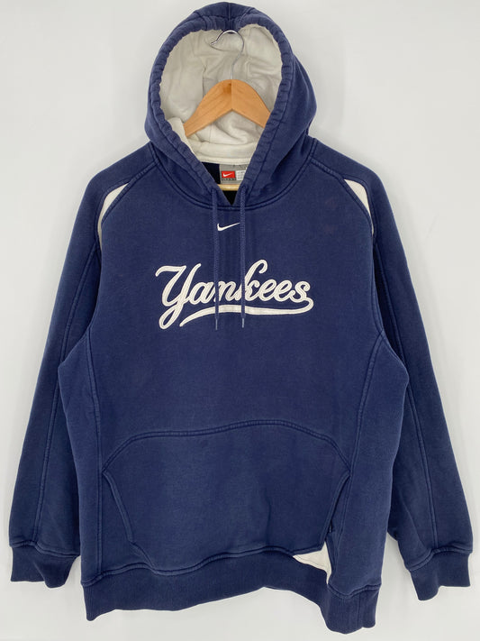 00' NIKE NEW YORK YANKEES Size M Vintage MLB Hoodie Sweat-shirt / K5946