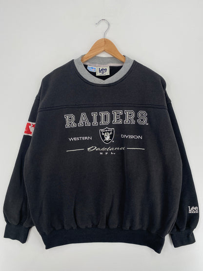 90's OAKLAND RAIDERS Made in USA Size L Vintage NFL Sweat-Shirt / A5345