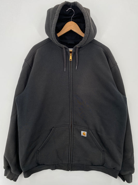 Vintage CARHARTT Size L Hoodie Zip-up Sweat-Shirt / A7927