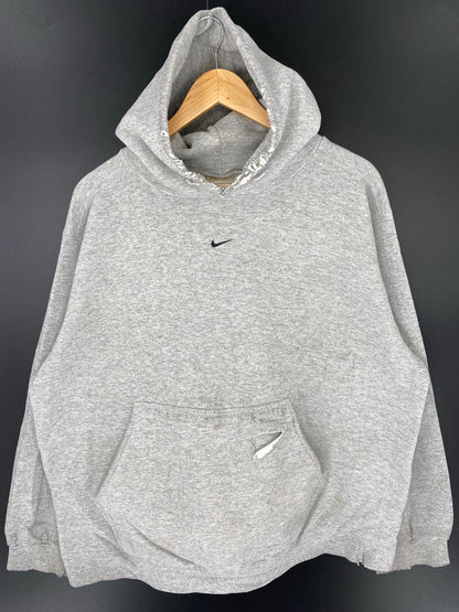 90’s NIKE CENTER SWOOSH Damaged Made in USA Size XL Vintage Hoodie Sweat-shirt / K8943