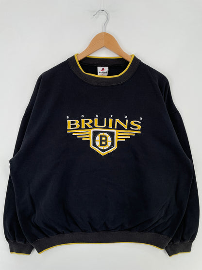 90's BOSTON BRUINS Made in USA Size XL Vintage NHL Sweat-Shirt / E3787S