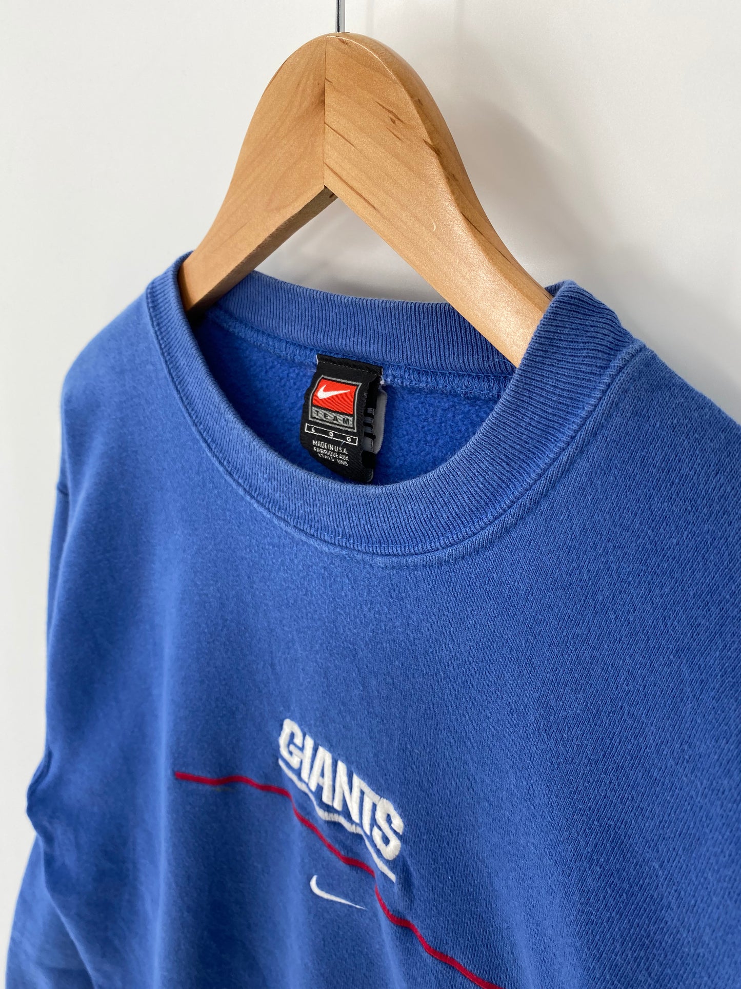 00' NIKE NEW YORK GIANTS Made in USA Size L NFL Sweat-Shirts/ K9829